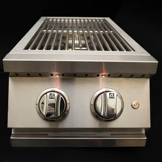 Kokomo Professional Double Side Burner with Removable Cover – Built-In, 24,000 BTU