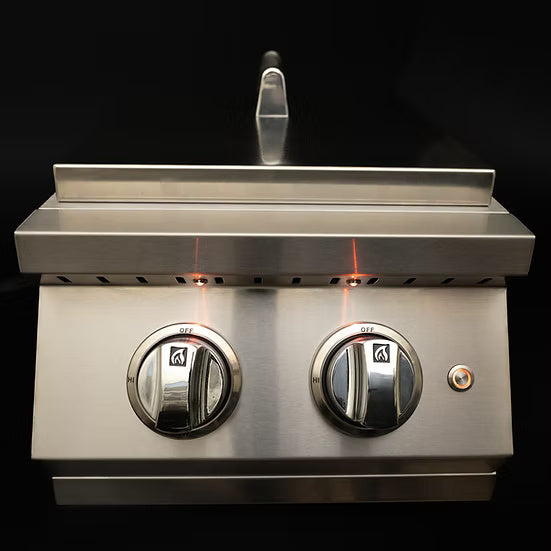 Kokomo Professional Double Side Burner with Removable Cover – Built-In, 24,000 BTU