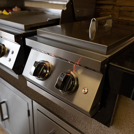 Kokomo Professional Double Side Burner with Removable Cover – Built-In, 24,000 BTU