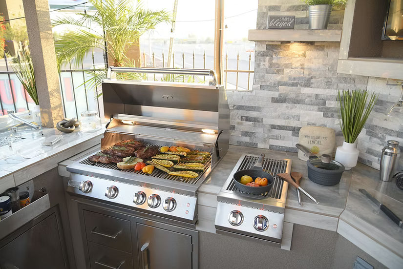 Kokomo Professional Double Side Burner with Removable Cover – Built-In, 24,000 BTU