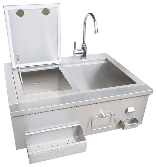 Kokomo KO-30CKT-SNK 30″ Stainless Steel Built-In Bartender Cocktail Station w/ Sink & Ice Chest