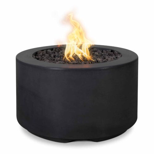 Florence Round GFRC Concrete Fire Pit — 65 k BTU, Multiple Sizes & Ignition Options
