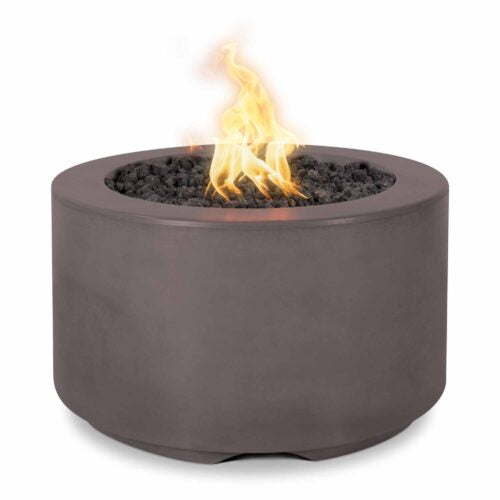 Florence Round GFRC Concrete Fire Pit — 65 k BTU, Multiple Sizes & Ignition Options