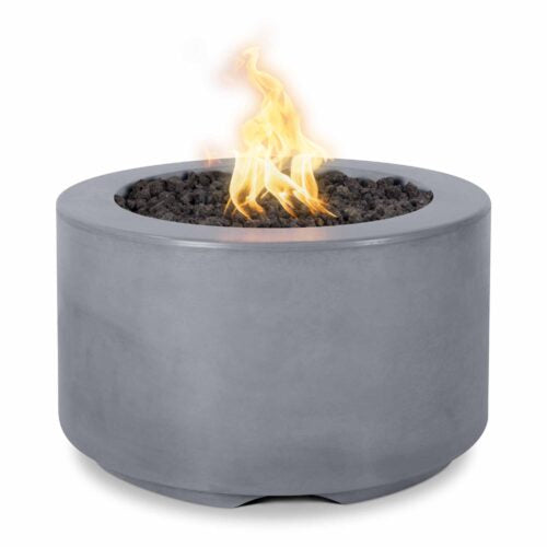 Florence Round GFRC Concrete Fire Pit — 65 k BTU, Multiple Sizes & Ignition Options