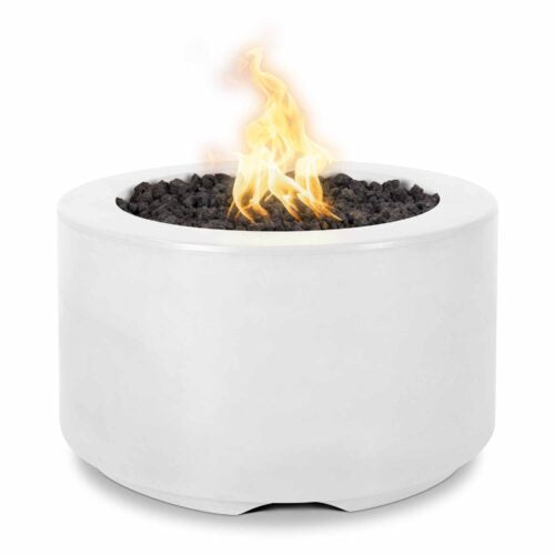 Florence Round GFRC Concrete Fire Pit — 65 k BTU, Multiple Sizes & Ignition Options