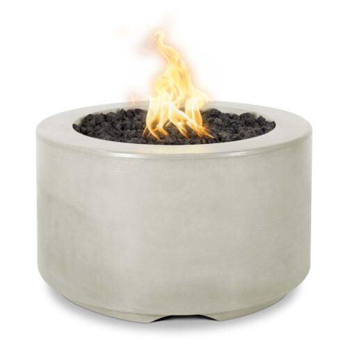Florence Round GFRC Concrete Fire Pit — 65 k BTU, Multiple Sizes & Ignition Options