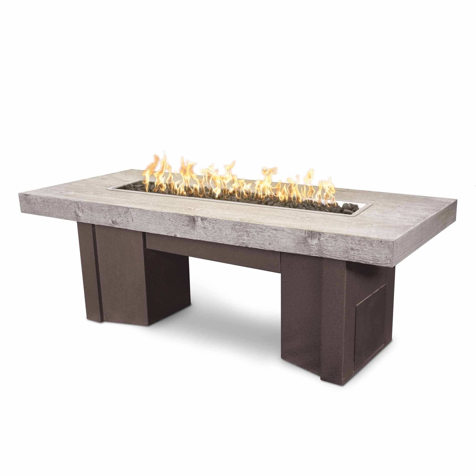 Alameda GFRC Woodgrain Fire Table – Handcrafted, Custom Sizes & Ignition Options