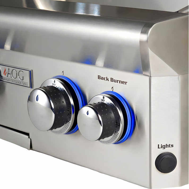 American Outdoor Grill L-Series 24″ Portable with Side Burner – 548 sq in, 32K BTU, Made in USA