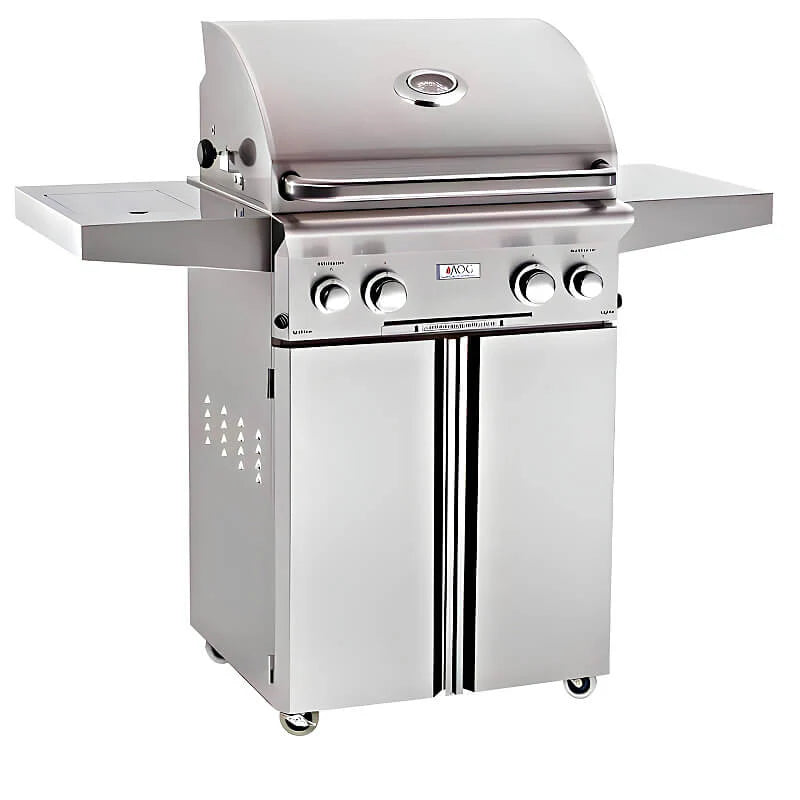 American Outdoor Grill L-Series 24″ Portable with Side Burner – 548 sq in, 32K BTU, Made in USA