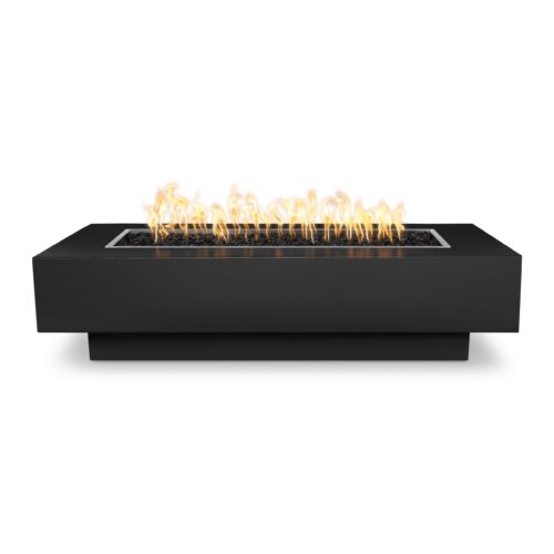The Outdoor Plus Coronado Rectangular Fire Pit – Powder-Coated Metal, 72" × 28" × 15", White (OPT-CORCPR72-LP), Made in USA