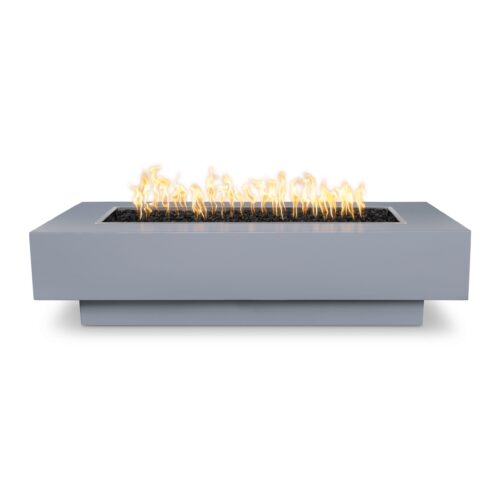 The Outdoor Plus Coronado Rectangular Fire Pit – Powder-Coated Metal, 72" × 28" × 15", White (OPT-CORCPR72-LP), Made in USA