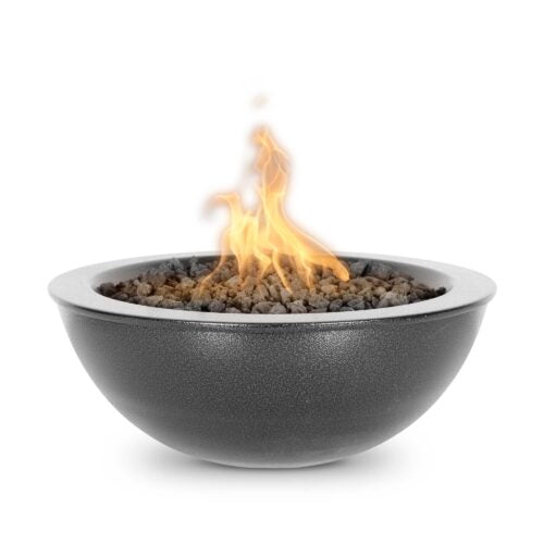 The Outdoor Plus Sedona Fire Bowl – Metal Powder-Coat (Smooth Gray), 36″ / 48″, Made in USA