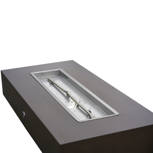 The Outdoor Plus Coronado Rectangular Fire Pit – Powder-Coated Metal, 72" × 28" × 15", White (OPT-CORCPR72-LP), Made in USA