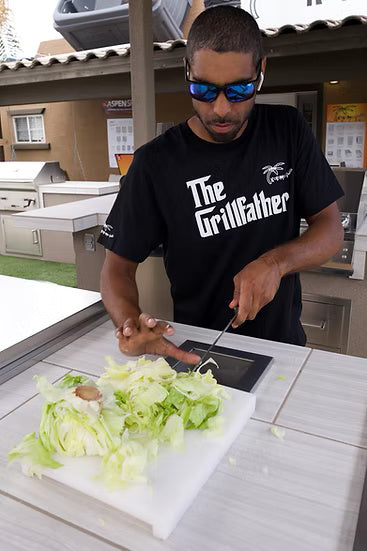 Kokomo KO-TRSCH Stainless Steel Trash Chute & Cutting Board – Built-In Outdoor Litter Solution