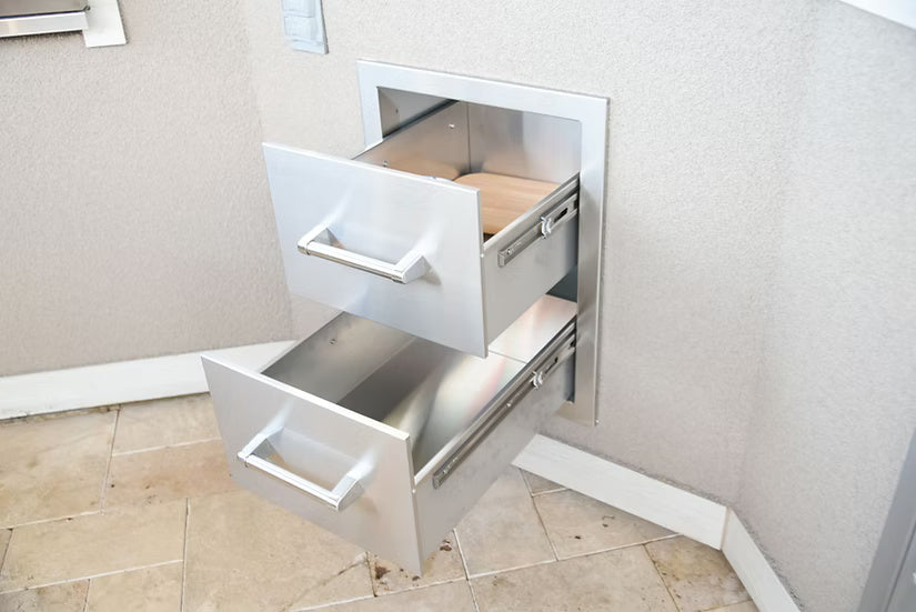 Kokomo Stainless Steel Double Drawer