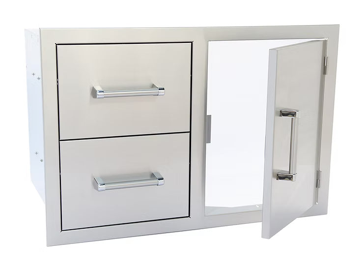 Kokomo KO-ALPDC 30.5″ Double Drawer + Door Combo – 304 SS Built-In Storage
