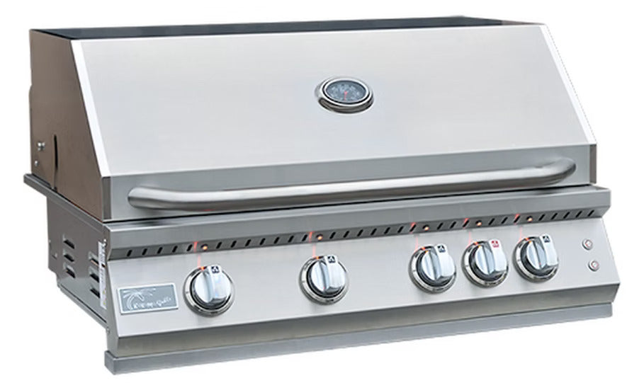 KoKoMo 32″ Professional Built-In Gas Grill KO-PRO-4BG – 4 Cast Burners, Infrared Back Burner