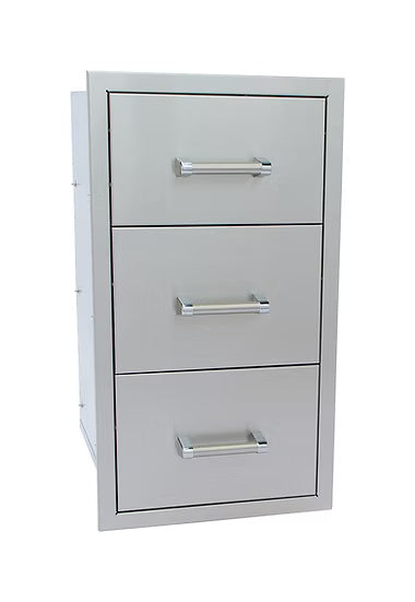 Kokomo KO-TD18 15″ Stainless Steel Triple Drawer – Built-In Outdoor Storage