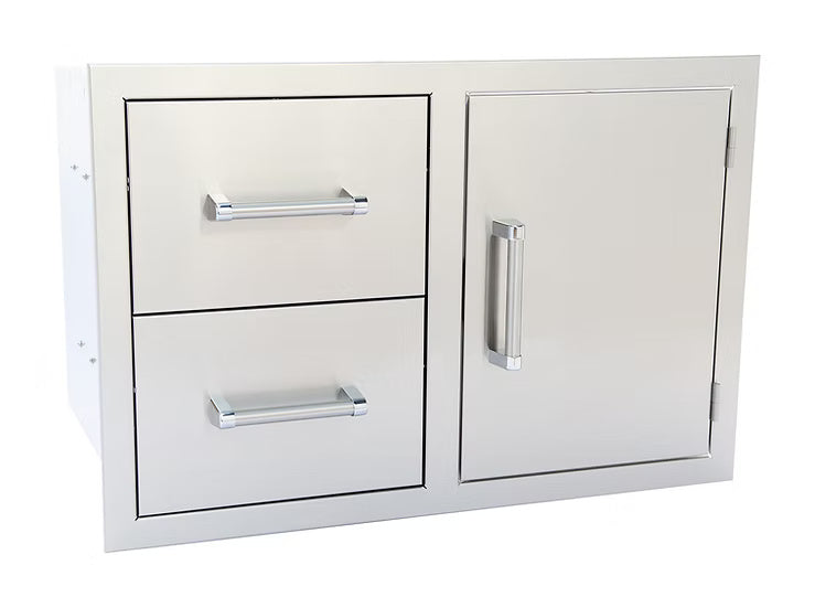Kokomo KO-ALPDC 30.5″ Double Drawer + Door Combo – 304 SS Built-In Storage