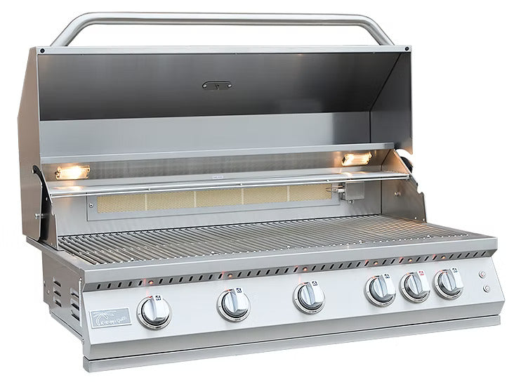 KoKoMo 40″ Professional Built-In Gas Grill KO-BAK5BG-PRO – 5 Cast Burners, Infrared Back Burner