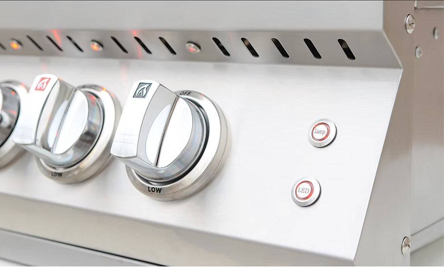 KoKoMo 32″ Professional Built-In Gas Grill KO-PRO-4BG – 4 Cast Burners, Infrared Back Burner