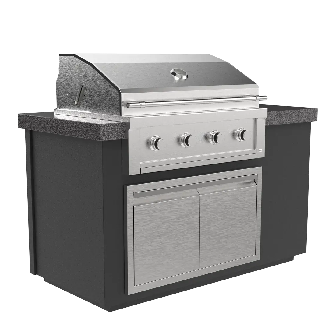 Outdoor Plus Alta Collection 60″ BBQ Island – Powder-Coated, 36″ Grill, Ready-to-Use