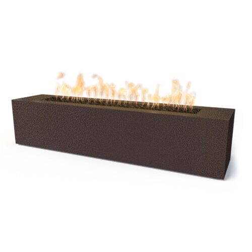 The Outdoor Plus Carmen Rectangular Fire Pit – Metal Collection, 72″ × 16″, 16″ or 24″ Height, U.S.A.