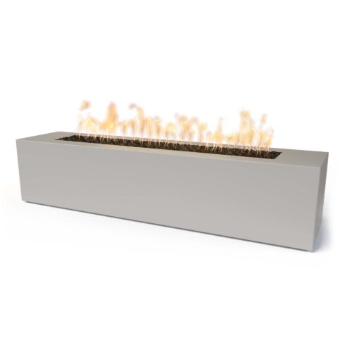 The Outdoor Plus Carmen Rectangular Fire Pit – Metal Collection, 72″ × 16″, 16″ or 24″ Height, U.S.A.