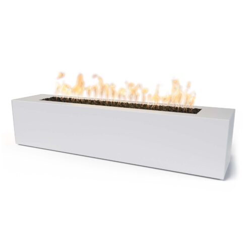 The Outdoor Plus Carmen Rectangular Fire Pit – Metal Collection, 72″ × 16″, 16″ or 24″ Height, U.S.A.