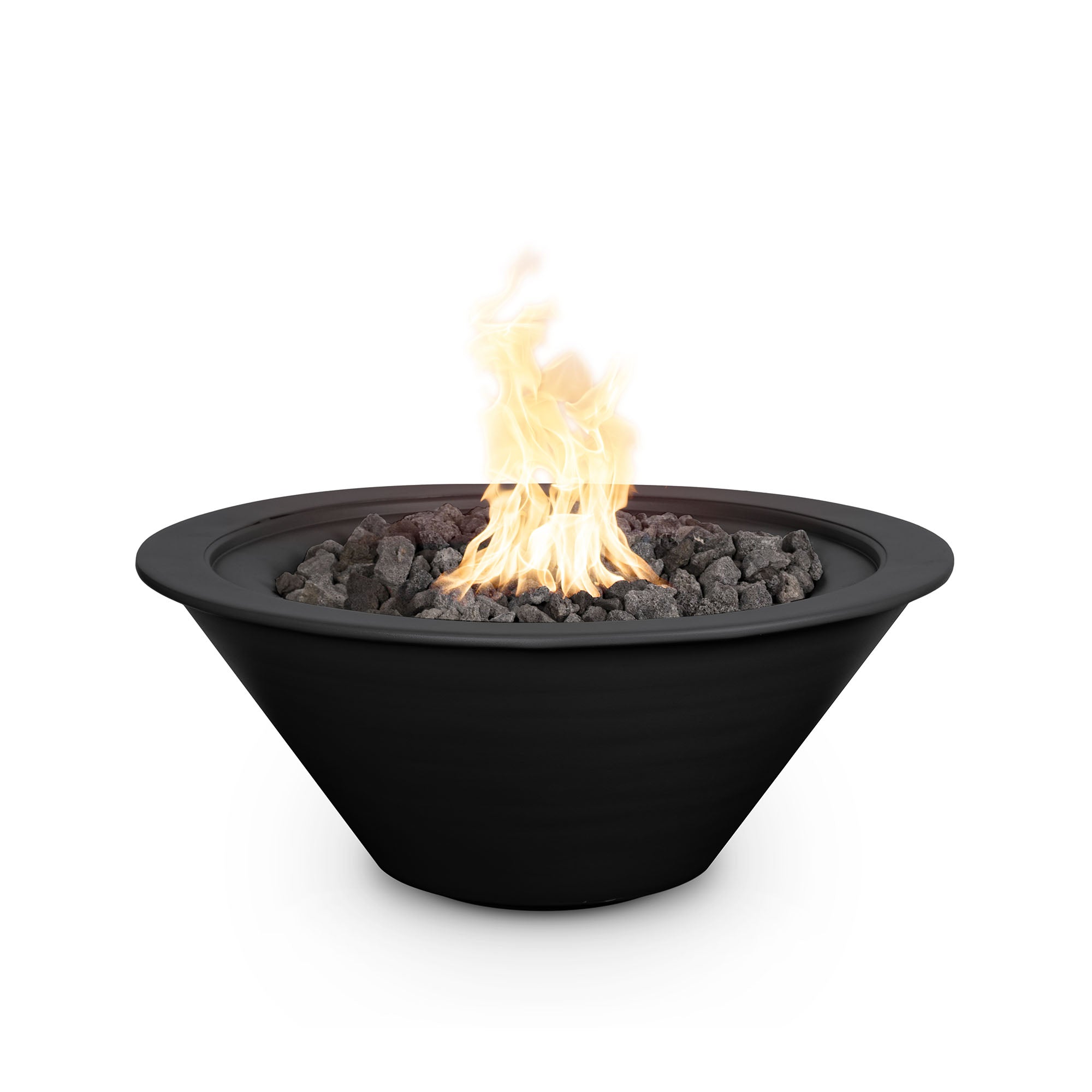 The Outdoor Plus Cazo Fire Bowl – Powder-Coated Metal (Black), 24″ / 30″ / 36″, Made in USA