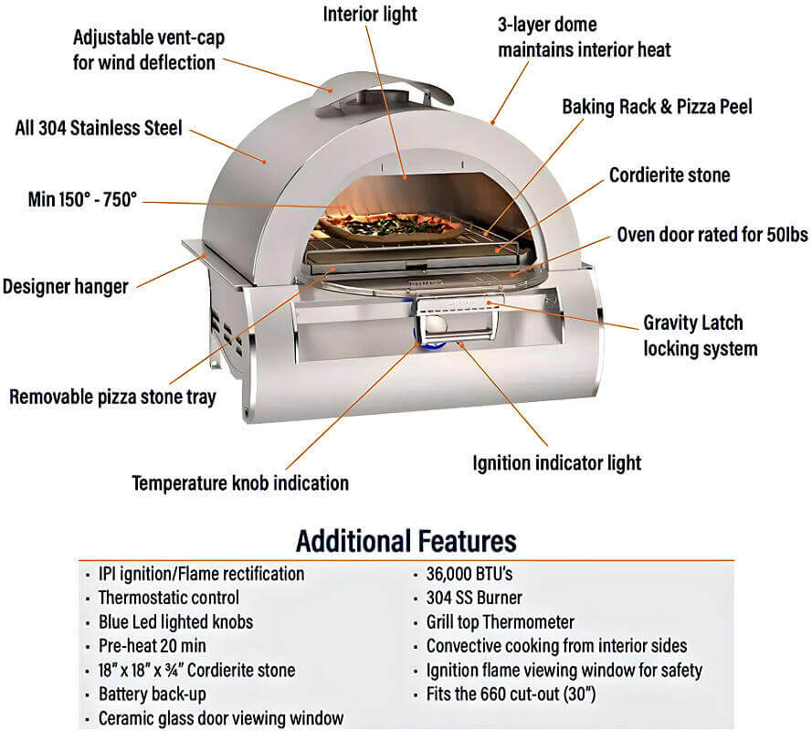 Firemagic Aurora Built-in Pizza Oven
