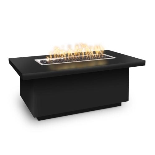 The Outdoor Plus Fremont Fire Table — 24″ Tall Powder-Coated Metal, White, Handcrafted in USA