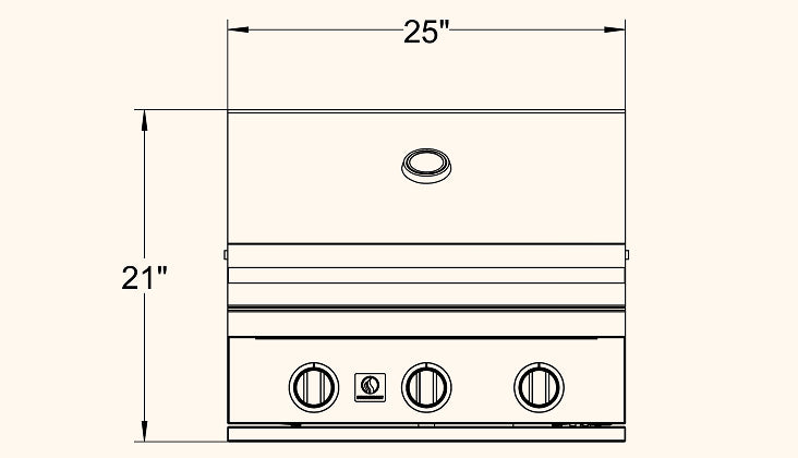 Summerset Sizzler 25″ 3-Burner Built-In Gas Grill (Model SIZ25)