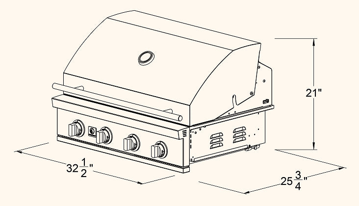 Summerset Sizzler 32″ 4-Burner Built-In Gas Grill (SZR32) Natural Gas / Propane
