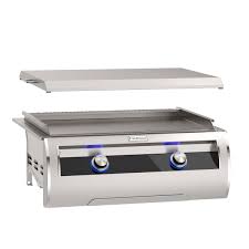 Fire Magic Echelon 30″ Built-In Black Glass Griddle – 45,000 BTU, Two-Zone, SafetyGlow™