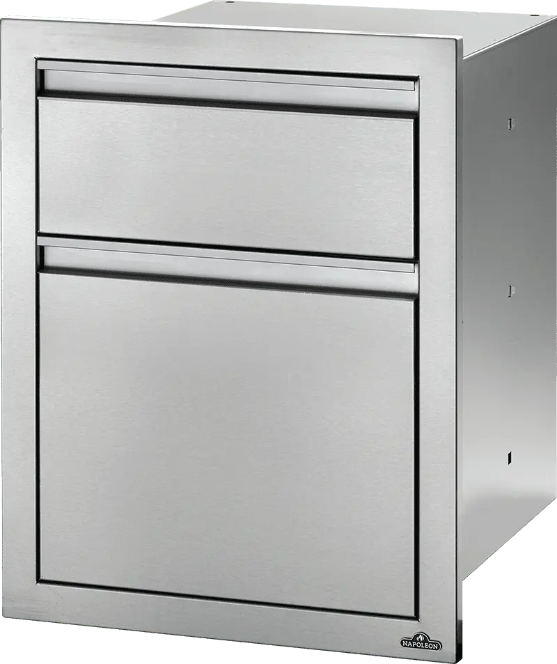 Napoleon BI-1824-2DR 18″ × 24″ Stainless Steel Double Drawer Cabinet – Large & Standard