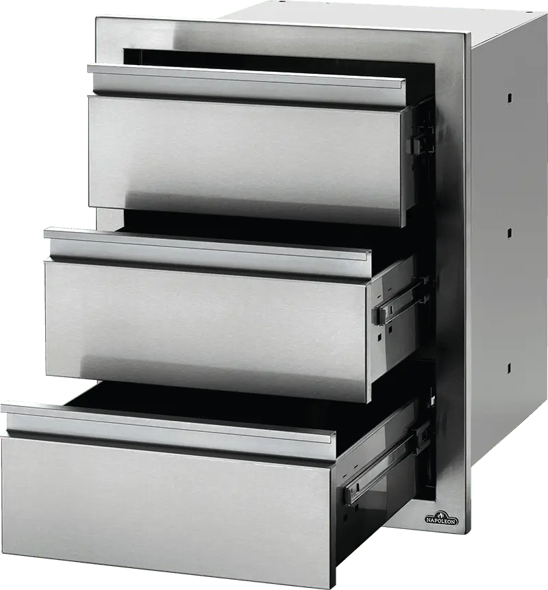 Napoleon BI-1824-3DR 18″ x 24″ Stainless Steel Triple Drawer Cabinet – Soft-Close